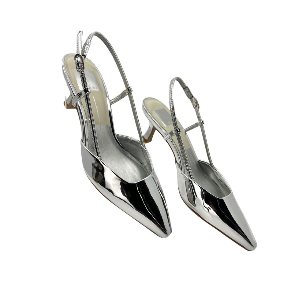 Dolce Vita Odela Slingback Heels Women’s 6 Silver Metallic